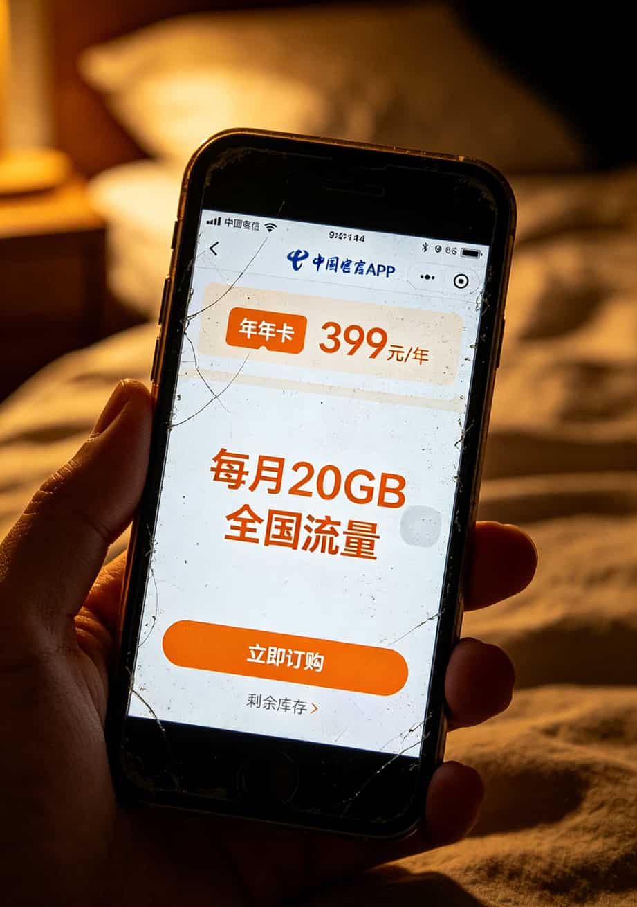 电信年年卡399元套餐详情页截图