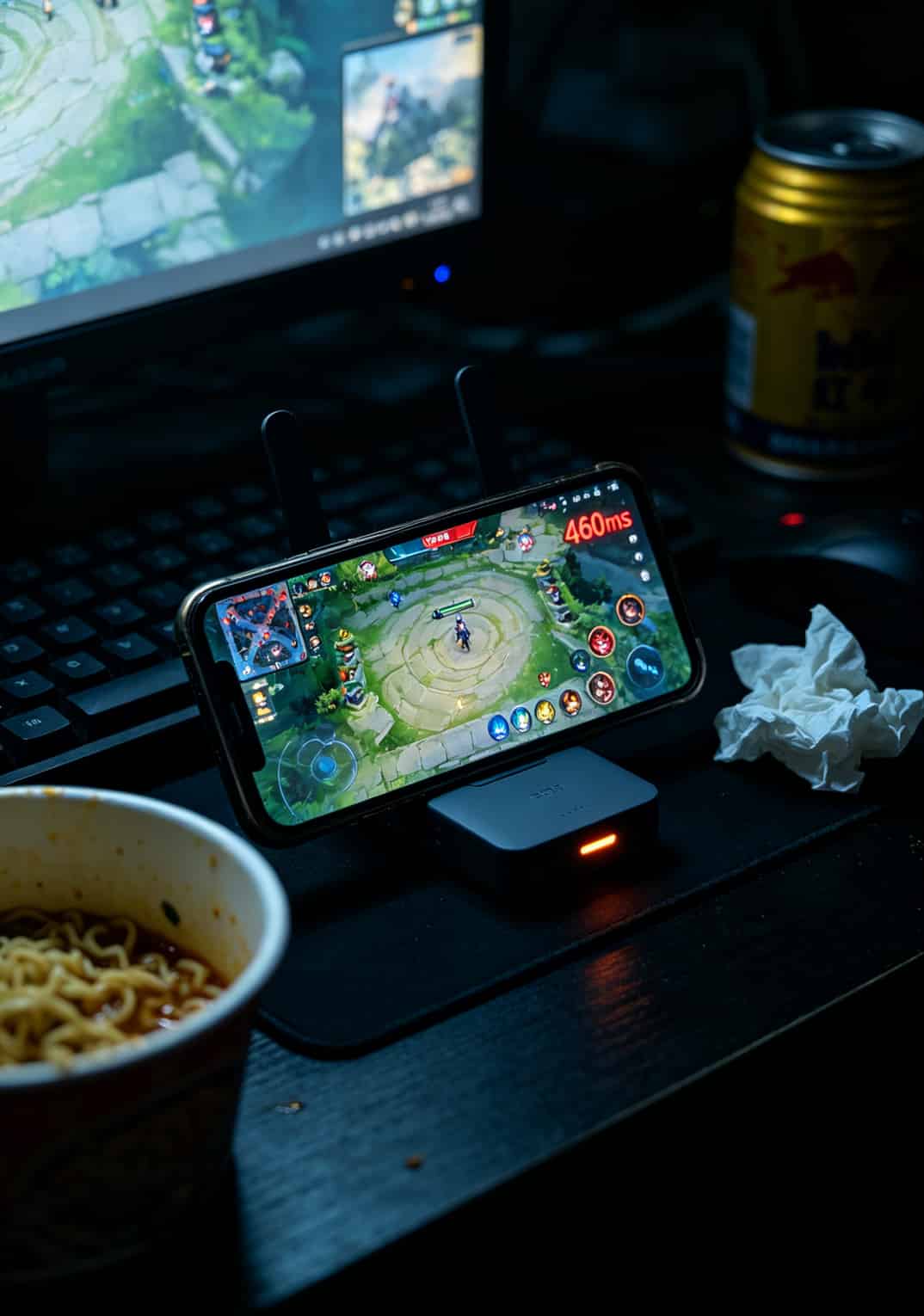 深夜打游戏时随身WiFi延迟高的界面