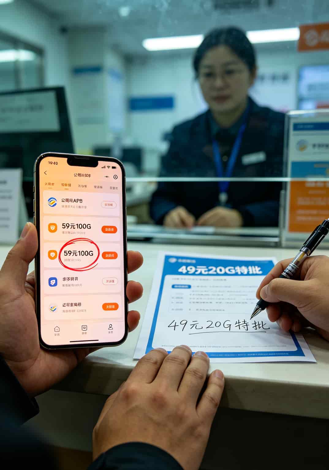 运营商APP和线下营业厅套餐对比