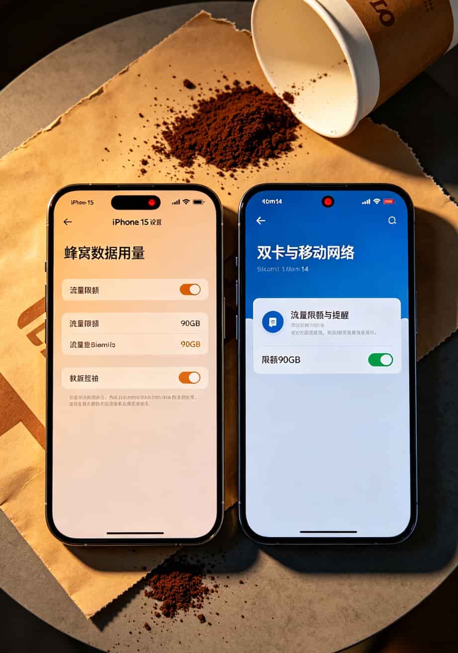 iPhone和安卓手机设置流量限额提醒步骤图