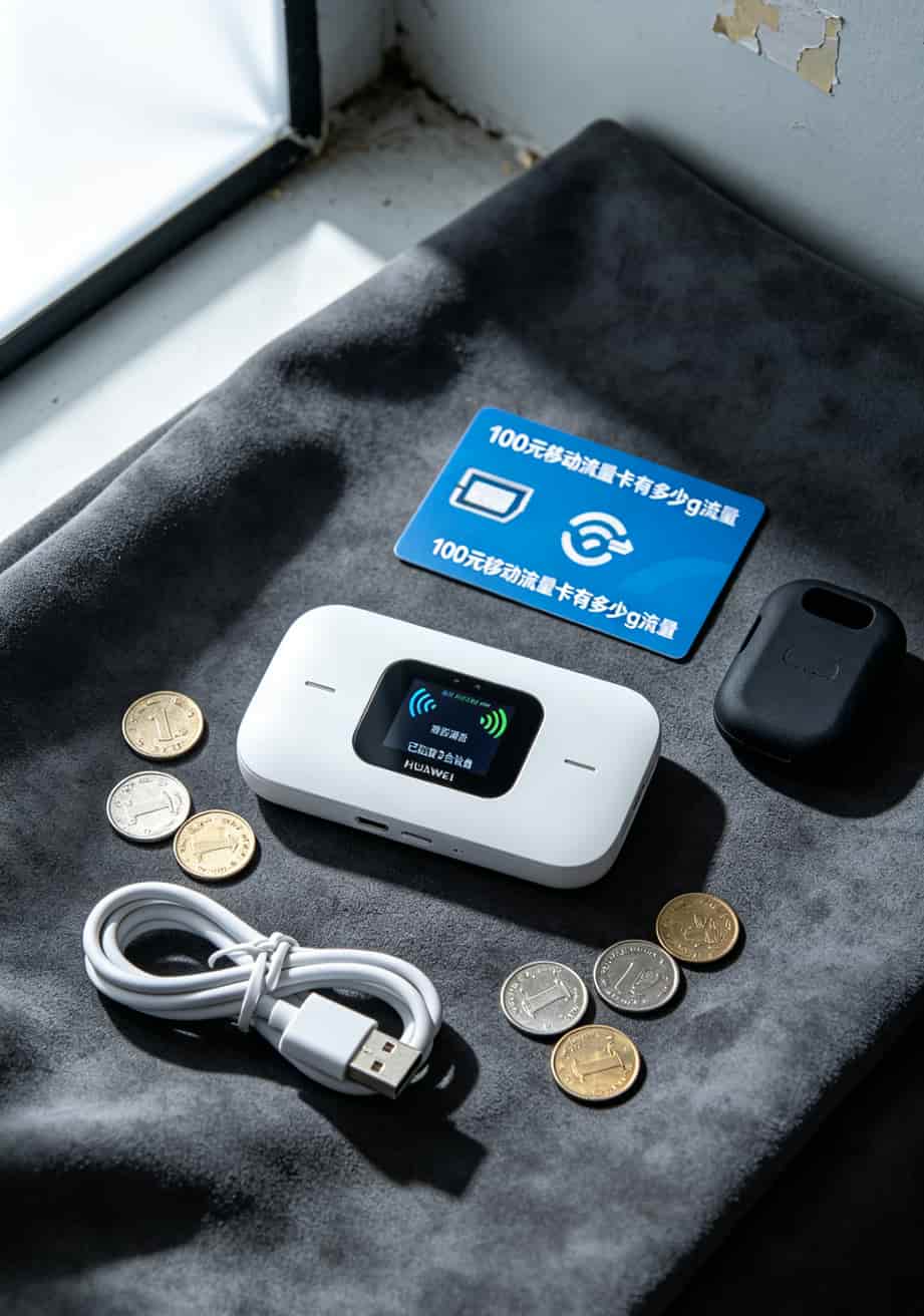 100元移动流量卡有多少g流量?我跑了三趟华新,实话都在这了 随身WiFi设备搭配流量卡实拍套装