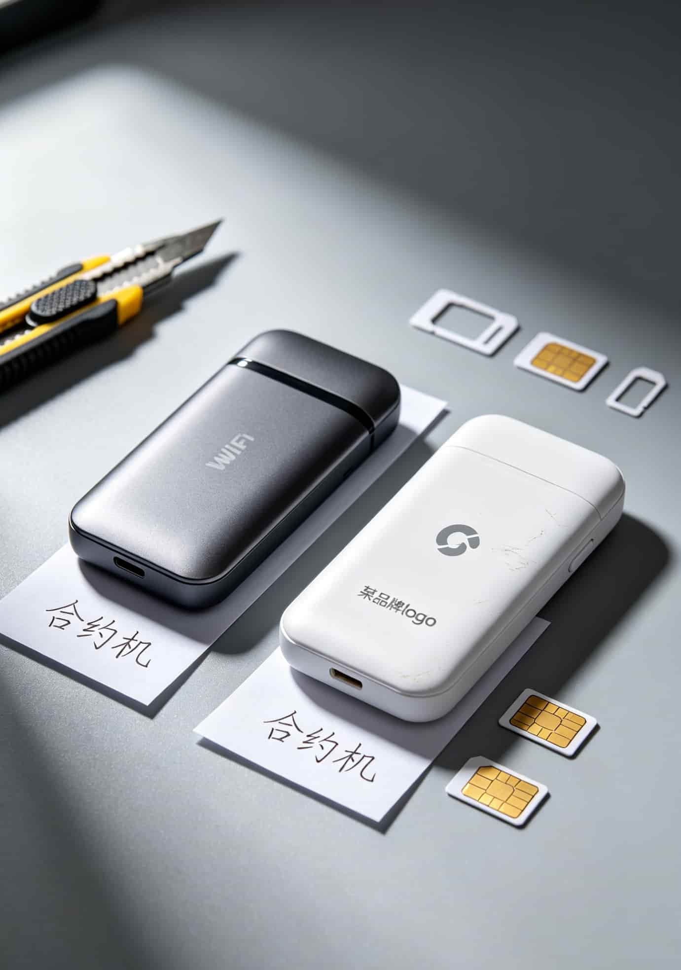 两种随身WiFi设备对比，通用机和定制机