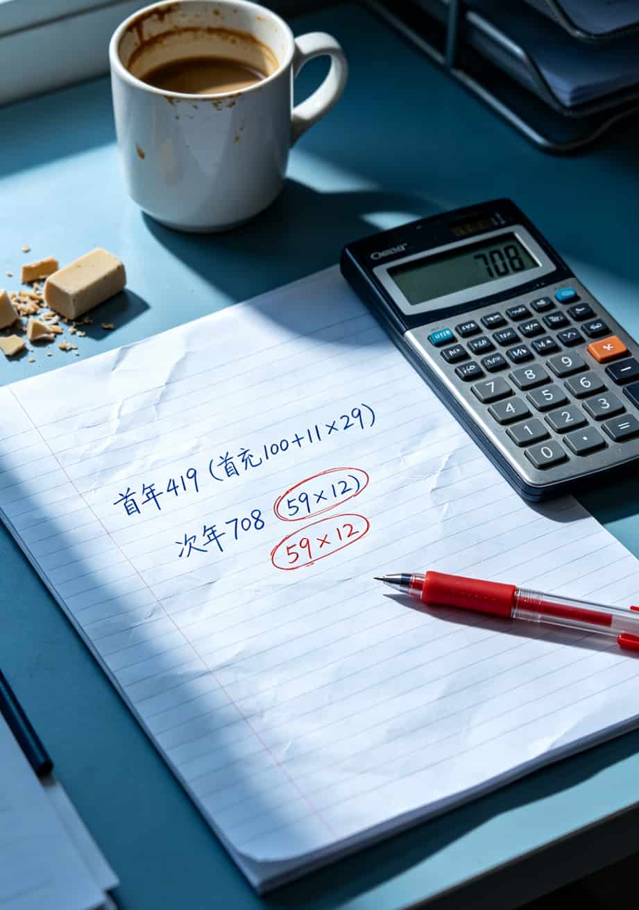 29元套餐首年次年费用对比计算表