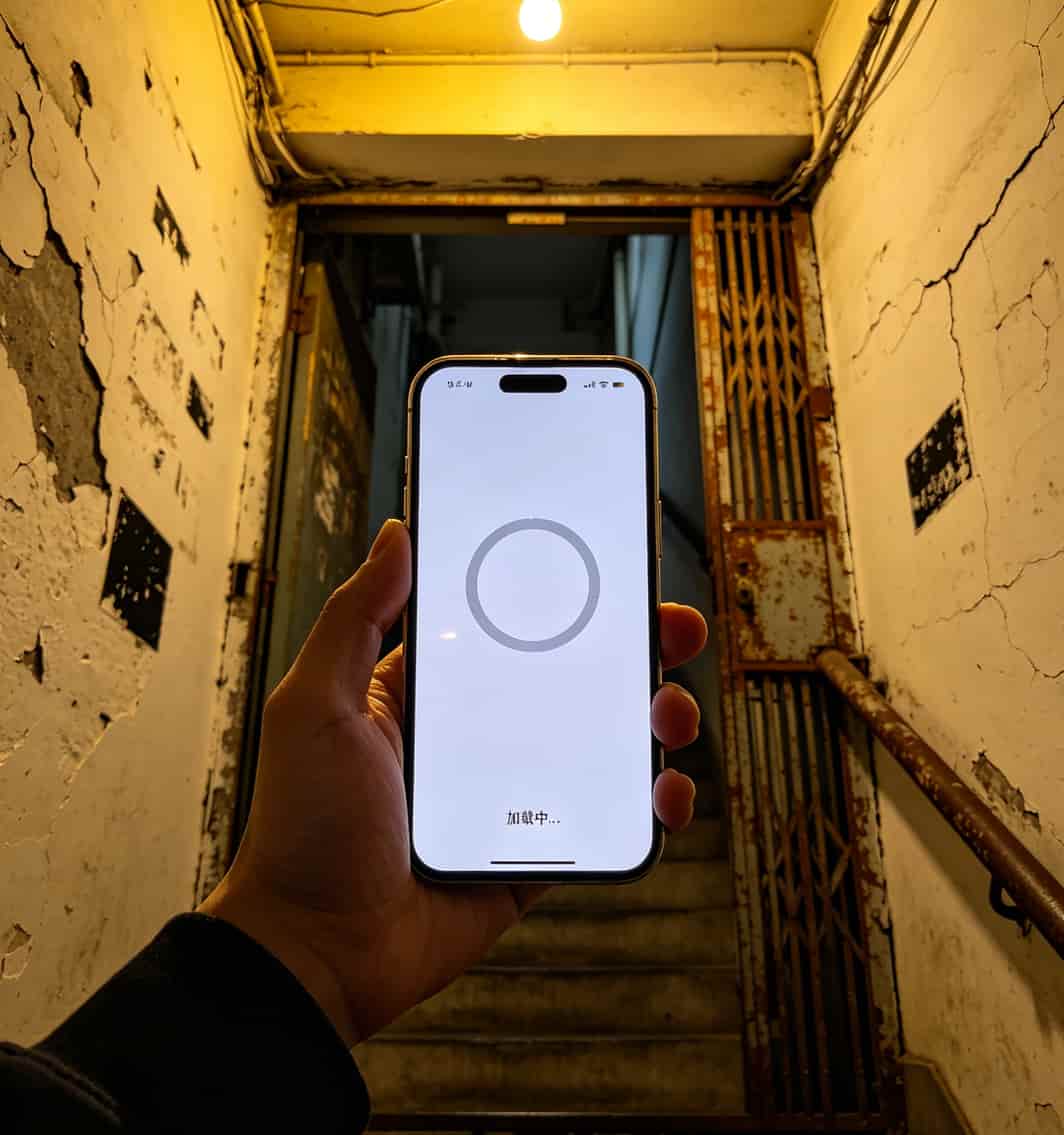 华为随身WiFi搭配9元月租流量卡电信,我踩了6个坑才敢说真话 上海某小区房产中介手机界面,系统加载中画面