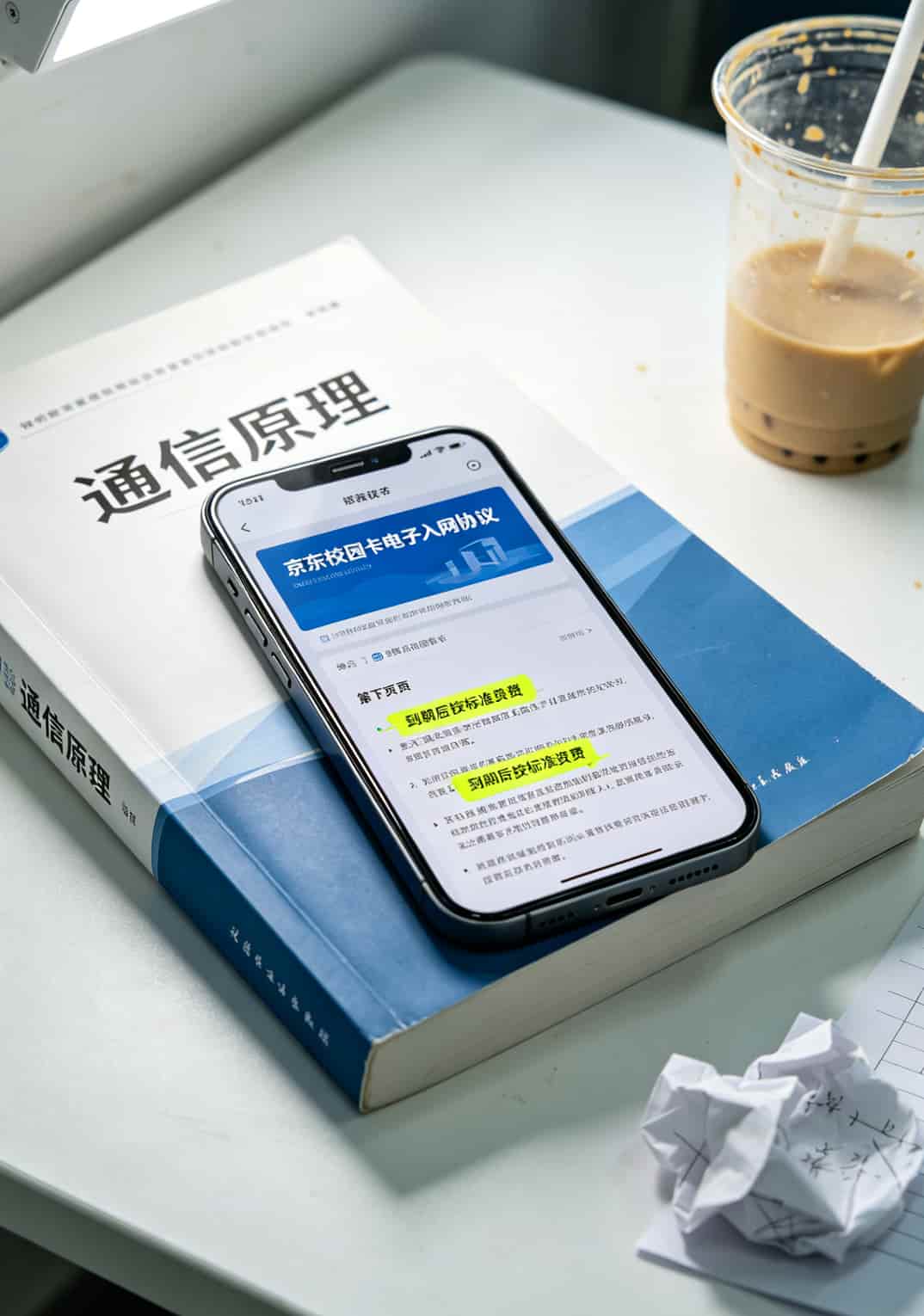 京东校园卡入网协议截图，显示优惠期条款位置