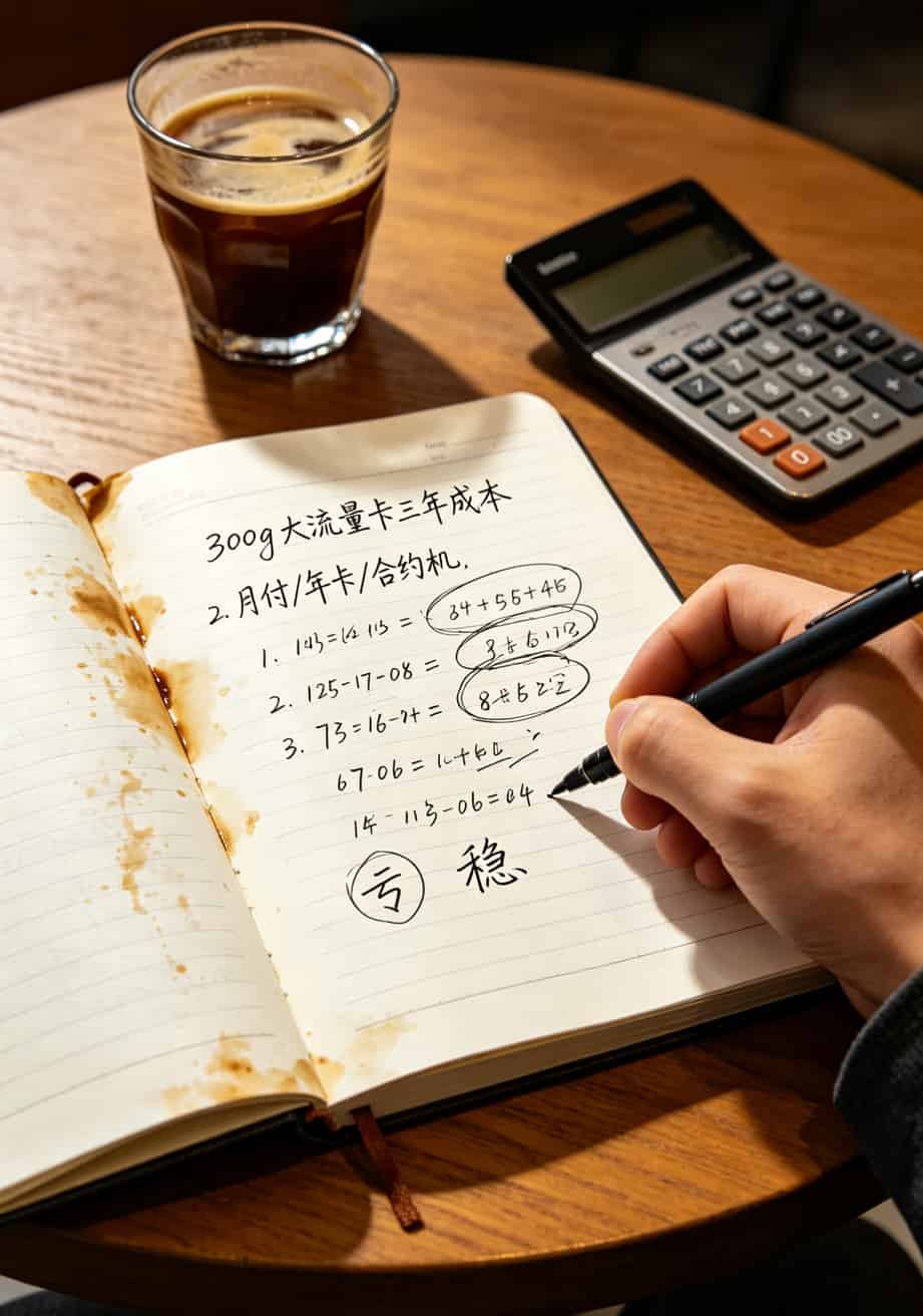 北京办300g大流量卡,我被坑了三次才敢写这篇(内附避坑清单) 三种付费模式的成本对比表格