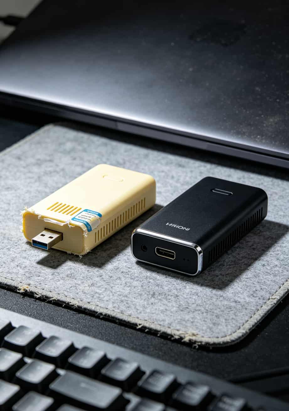 不同价位随身WiFi设备正面和侧面散热孔对比