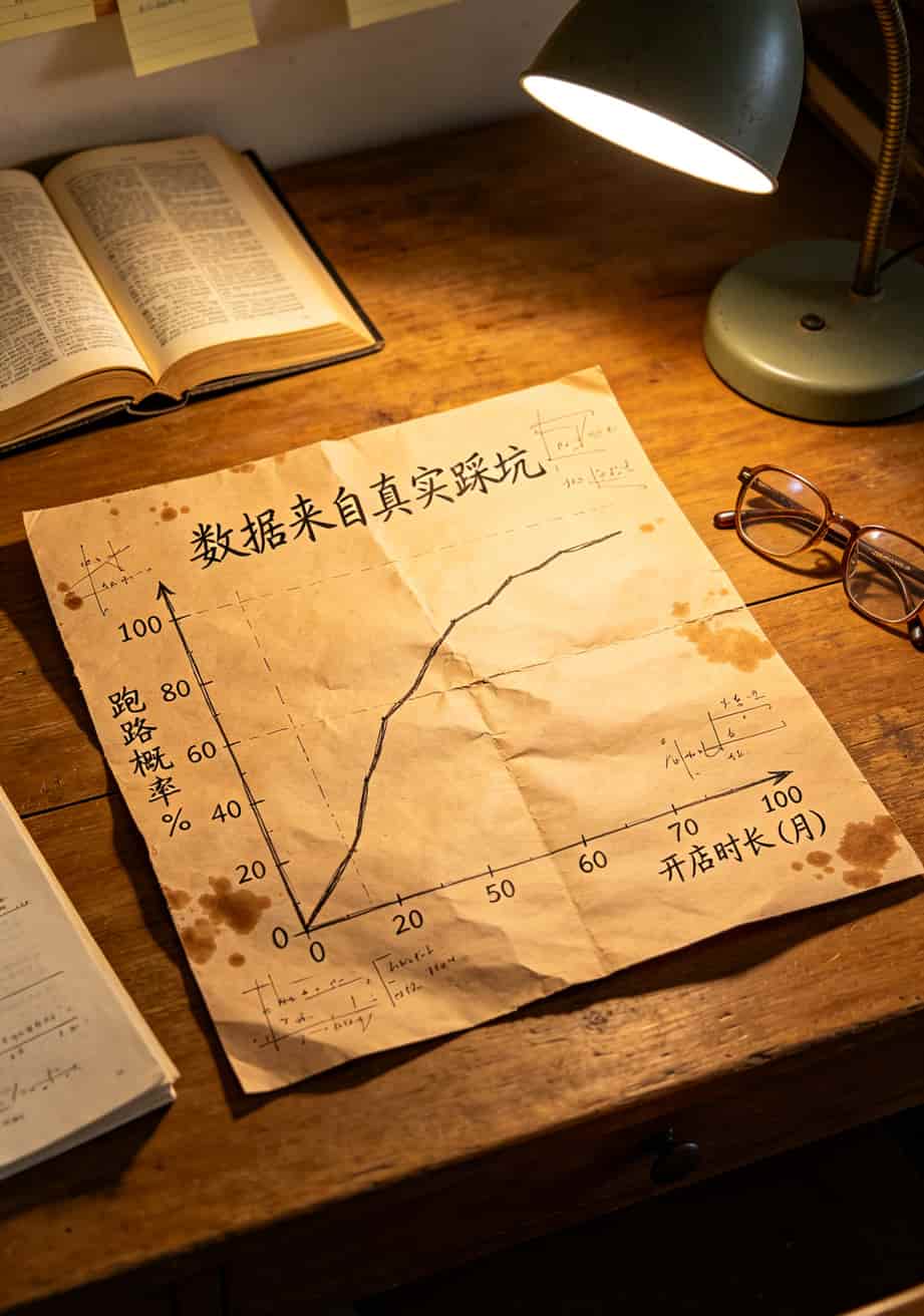 流量卡最便宜怎么找?我花了三年学费,总算搞明白了这套组合 流量卡店铺经营时长与跑路概率关系图