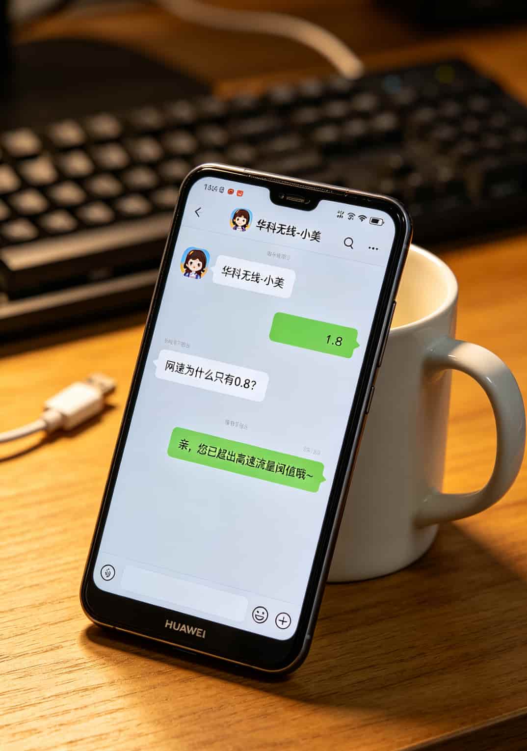 199元“霸王卡的流量”包年,我用了19天就后悔了(附避坑指南) 手机聊天记录截图,显示用户询问随身WiFi问题