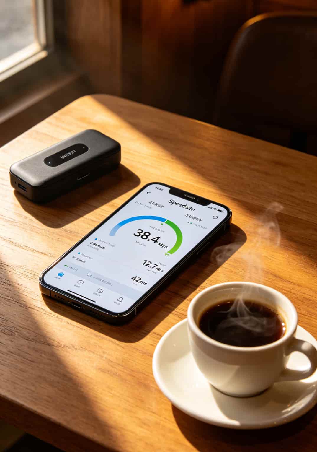 用Speedtest测试随身WiFi网速的手机截图