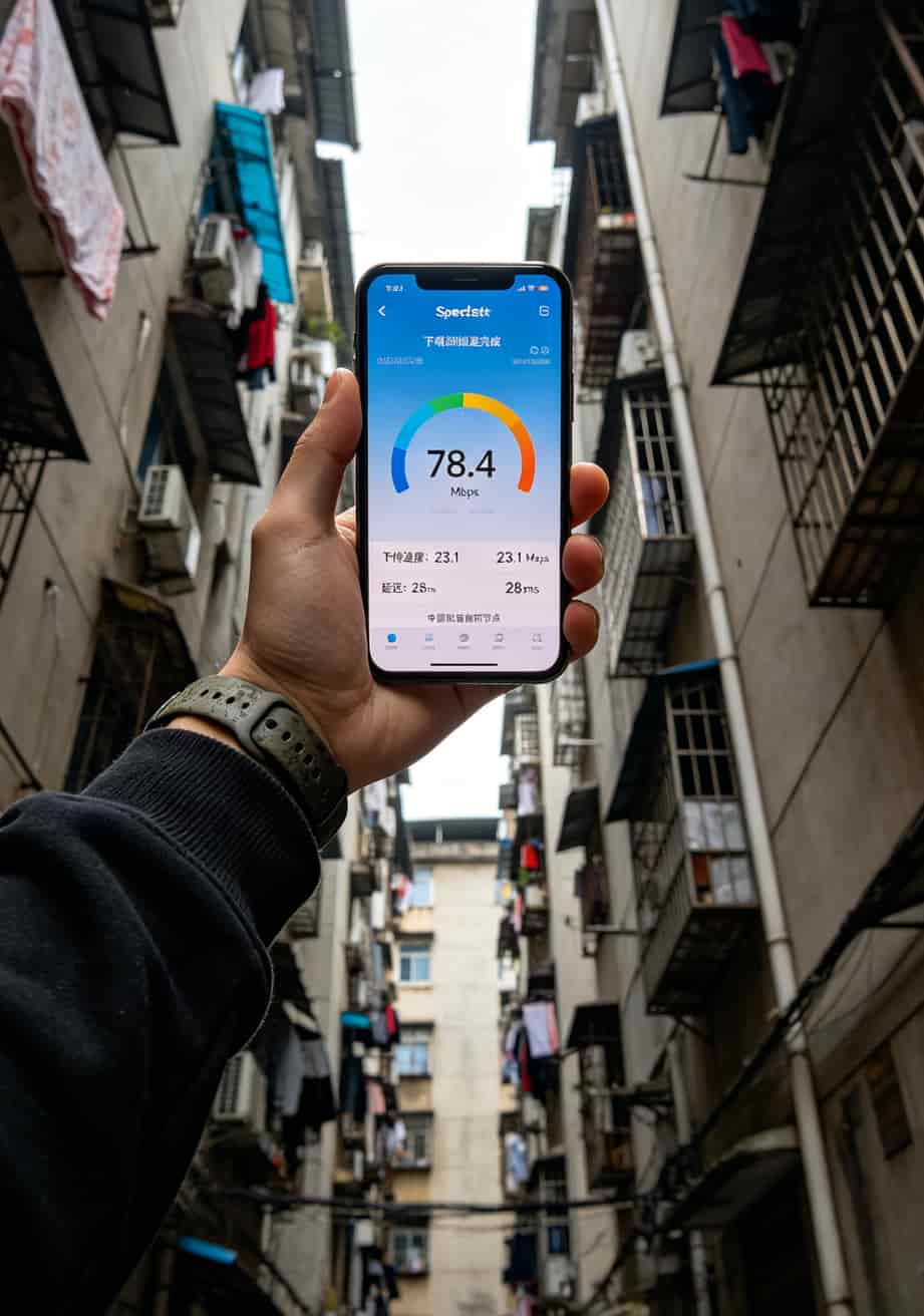 手机Speedtest测速结果截图，显示下载78Mbps