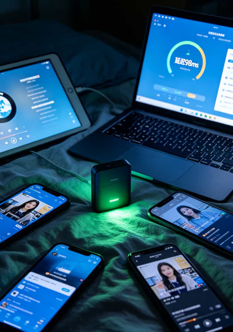 华为随身WiFi用户别再当冤大头了!找对办流量卡的地方,一年省下的钱够你吃10顿火锅 华为随身WiFi连接设备数量过多的网络延迟示意图