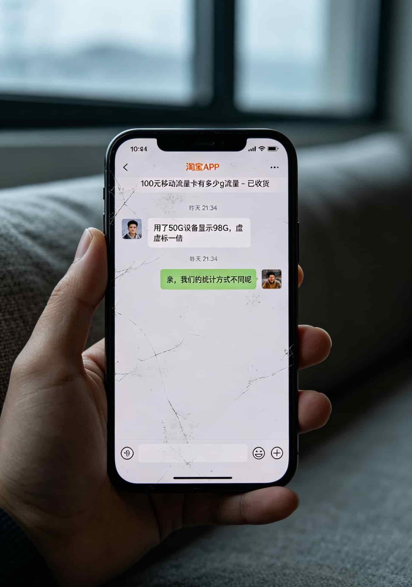 100元移动流量卡有多少g流量?我跑了三趟华新,实话都在这了 淘宝商家流量虚标投诉聊天记录截图