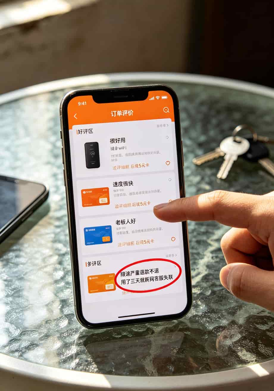 跑业务3年换了8张mifi流量卡,华荔华硕哪个坑哪个省?这篇说透 淘宝好评返现截图示例