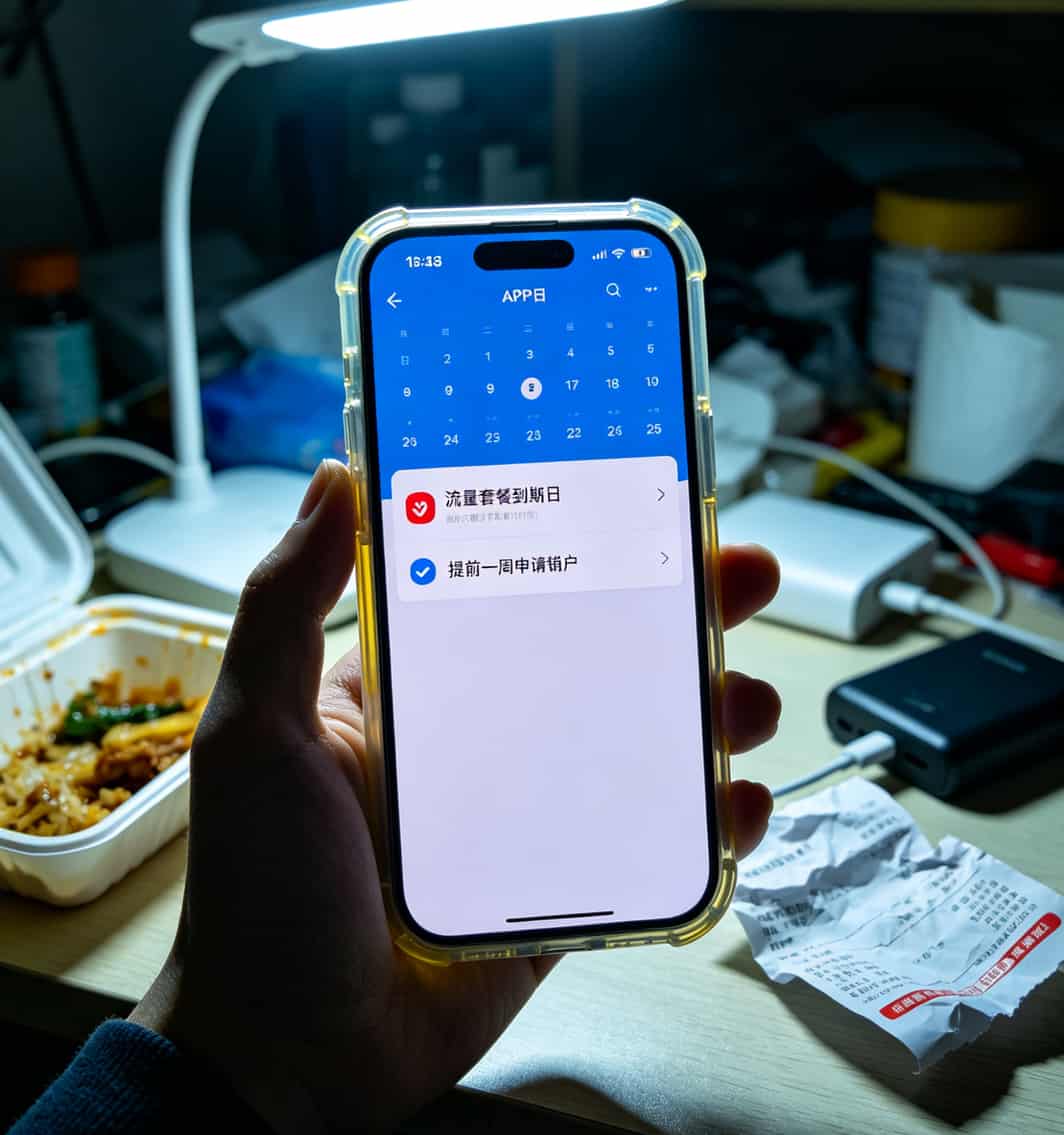 在手机日历设置套餐到期提醒的截图