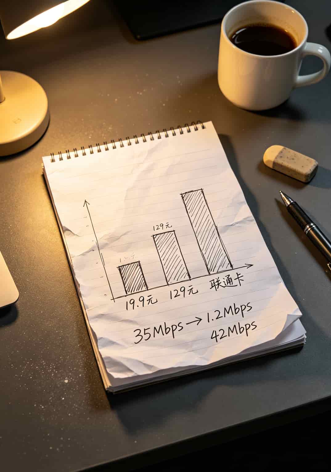 19.9移动流量卡,我花3个月踩完坑,你现在看还来得及 三张不同套餐随身WiFi测速对比柱状图