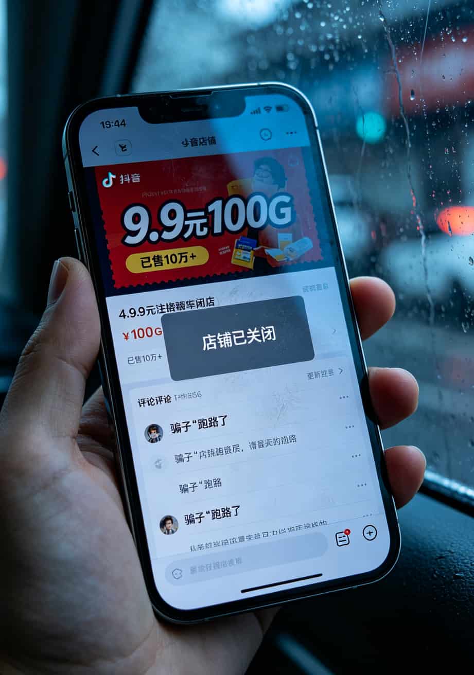 手机截图显示抖音店铺已关闭的页面