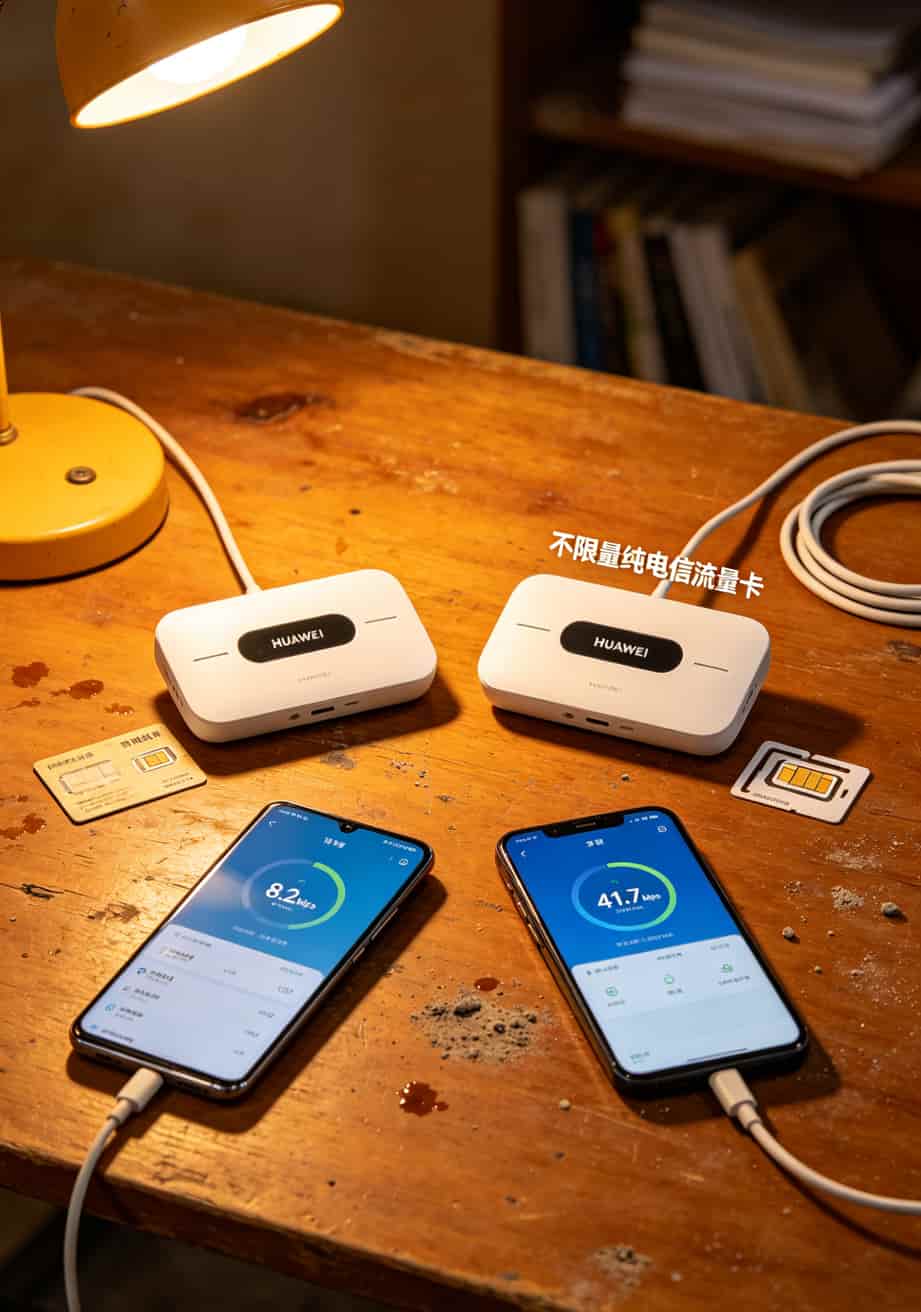 华为随身WiFi网速慢?换这张不限量纯电信流量卡,我直接从8Mbps飙到40Mbps 日租卡与不限量纯电信流量卡月费用对比图表