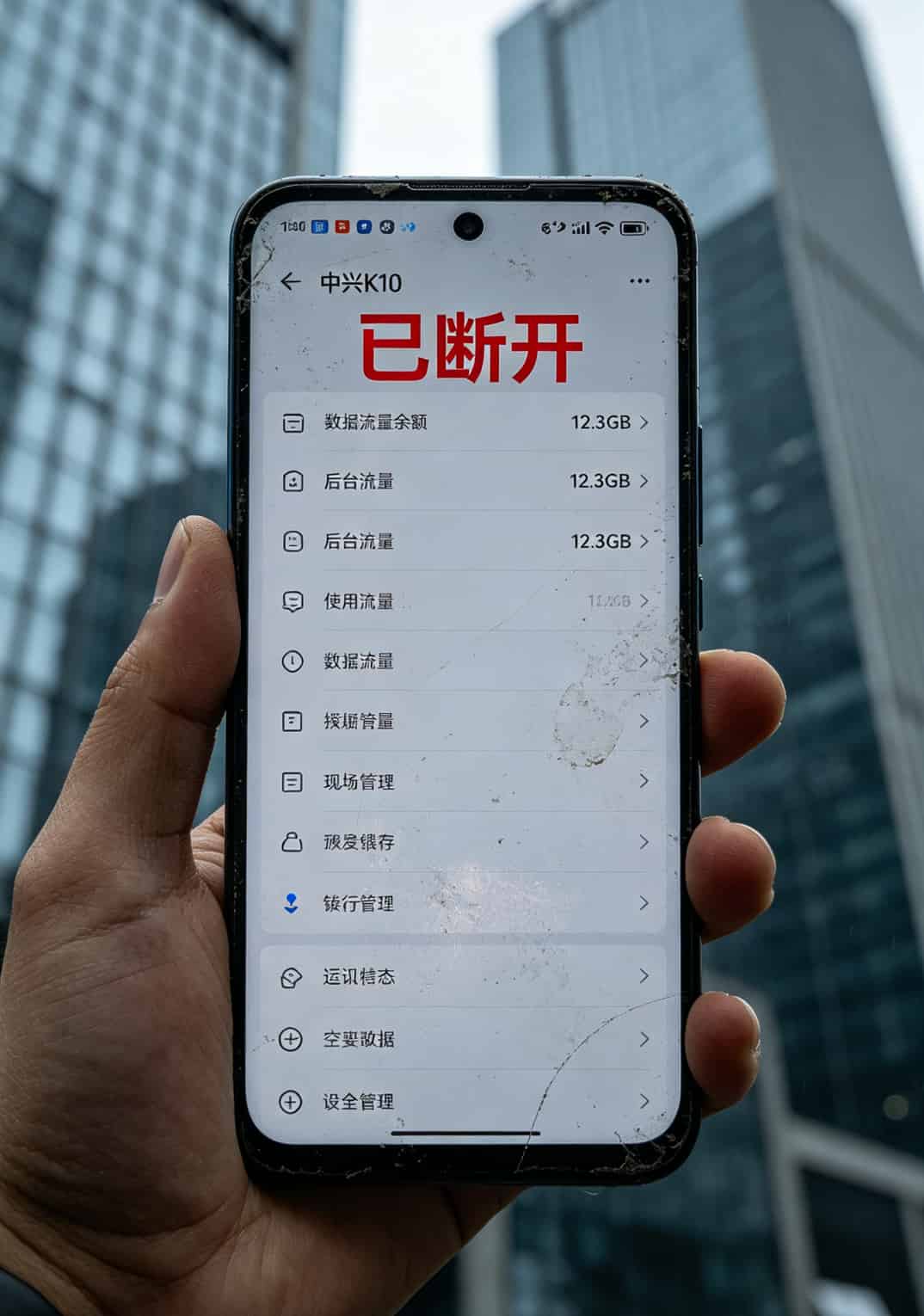 随身WiFi后台显示网络断开无法连接的界面截图