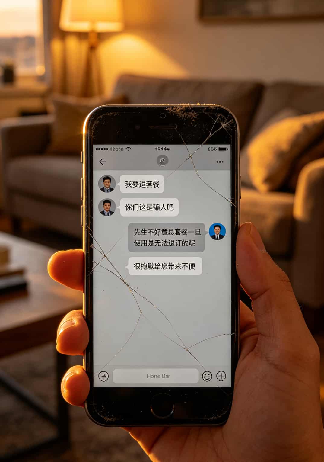 随身WiFi客服聊天记录截图，显示套餐无法退订
