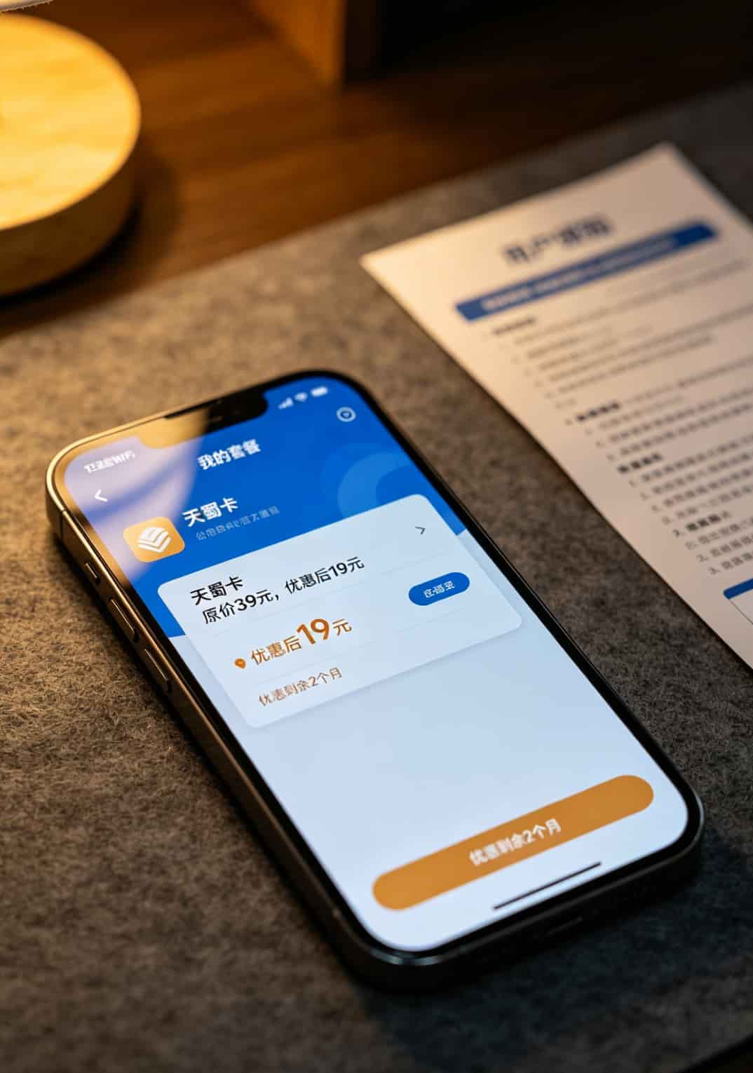 运营商APP套餐详情页面截图