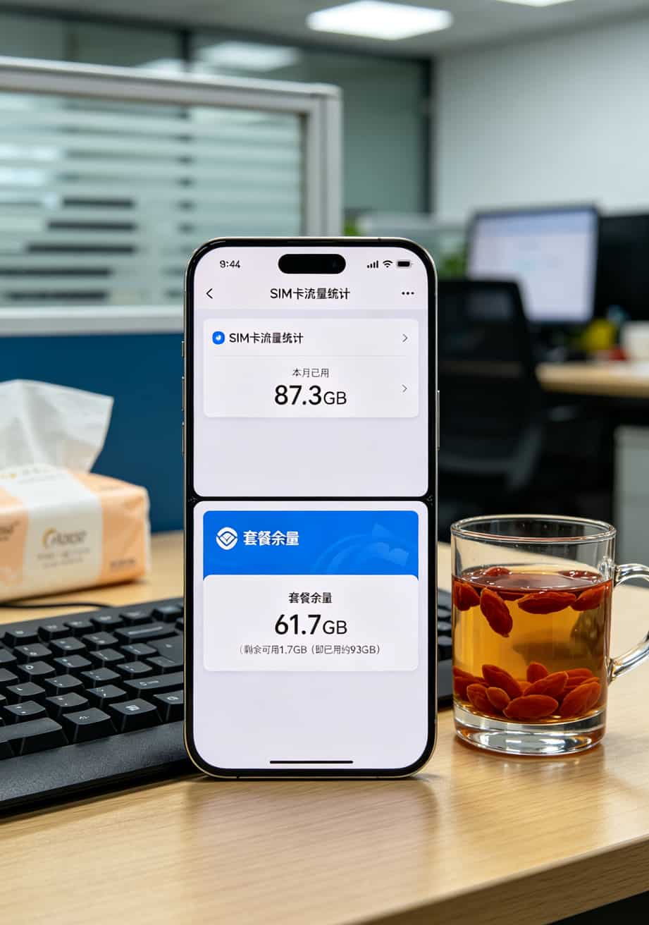 1000g流量卡多少钱一张?19块?我掏300块买来的教训告诉你答案 手机设置里双卡流量统计和运营商APP流量对比截图