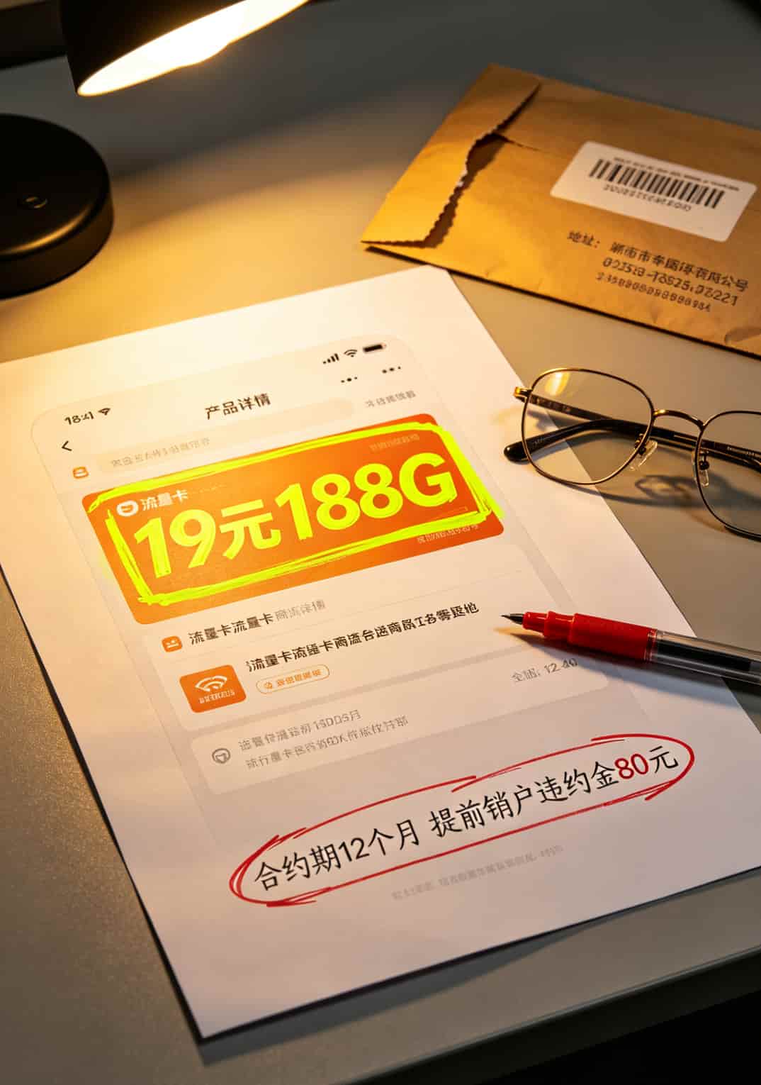 4g车载流量卡一年多少钱?300—500块是正解,少了有鬼多了浪费 线上办卡常见的优惠期与合约期陷阱示意图,小字部分容易被忽略