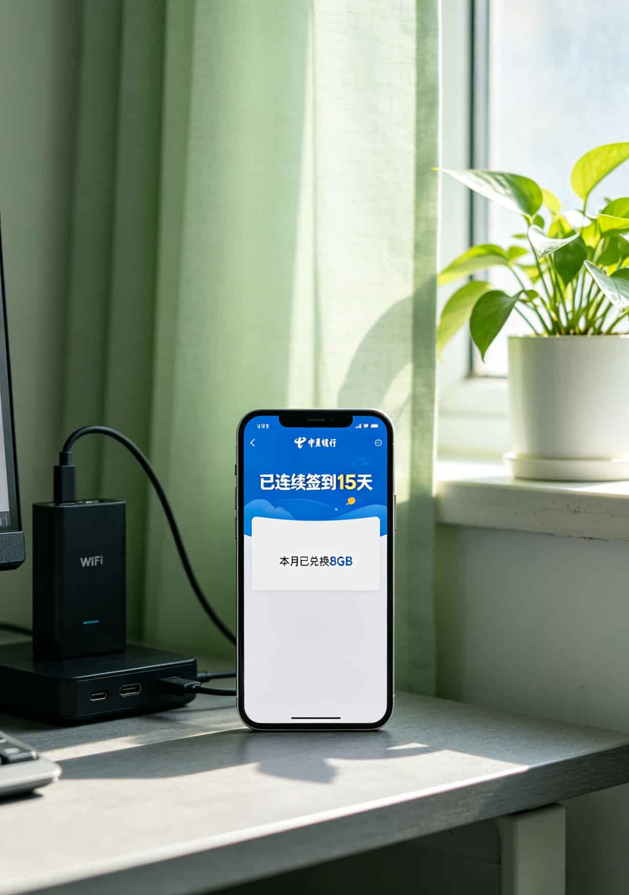 2020年最划算的5g流量卡被我找到了,一年省下一双AirPods 电信营业厅App里流量银行的签到页面,显示已连续签到15天