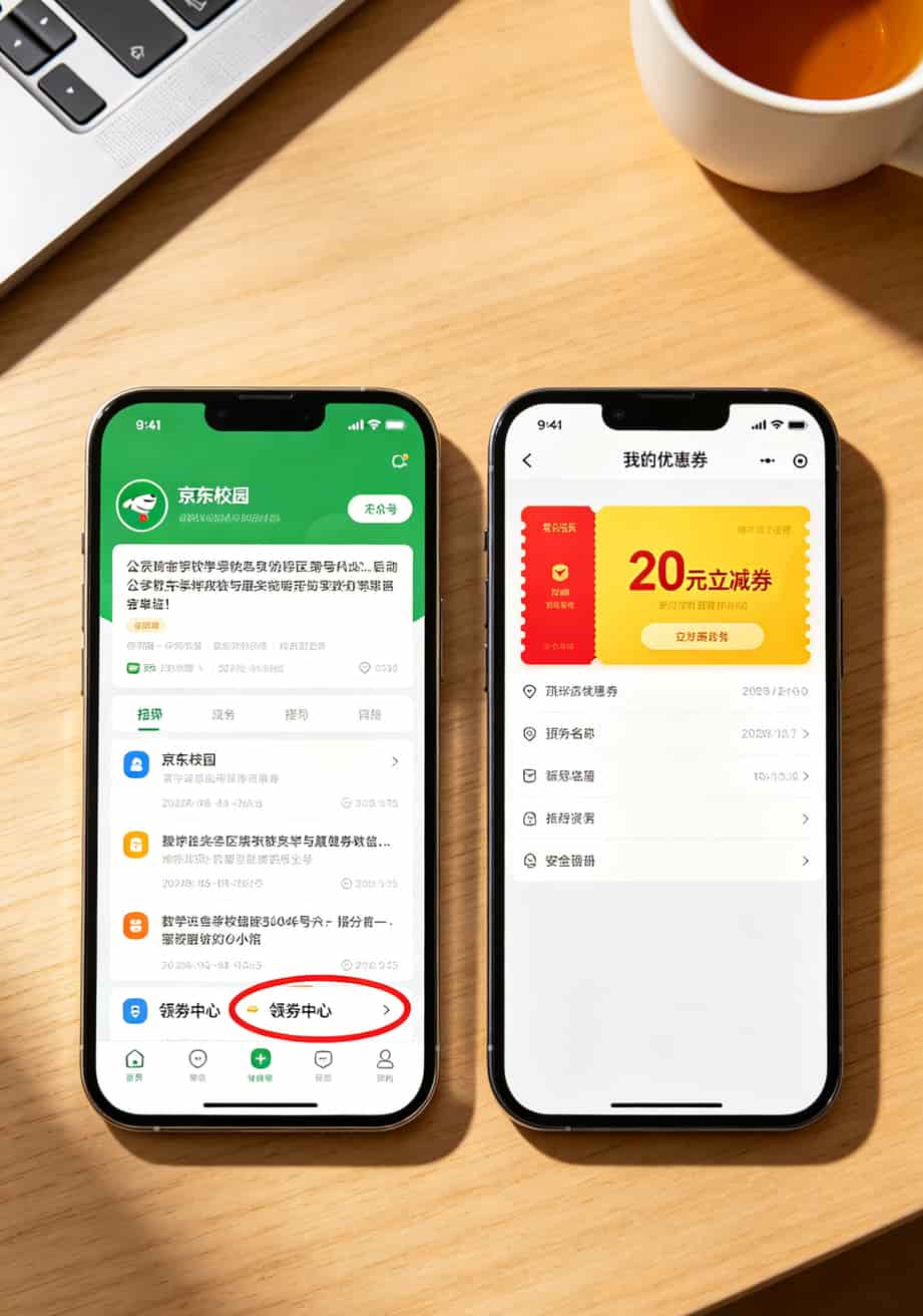 实测三年换了三张卡,终于搞懂办什么卡流量多还便宜:京东校园卡值不值我全交代了 微信京东校园公众号菜单栏,显示领20元立减券入口