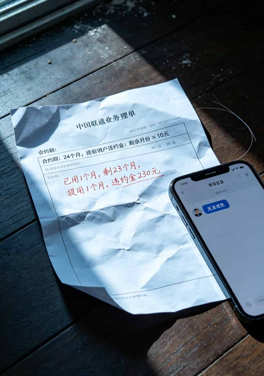 销户违约金计算示例图
