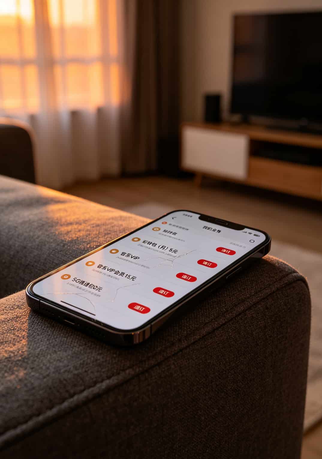 运营商APP的业务办理界面，显示“已订业务”列表