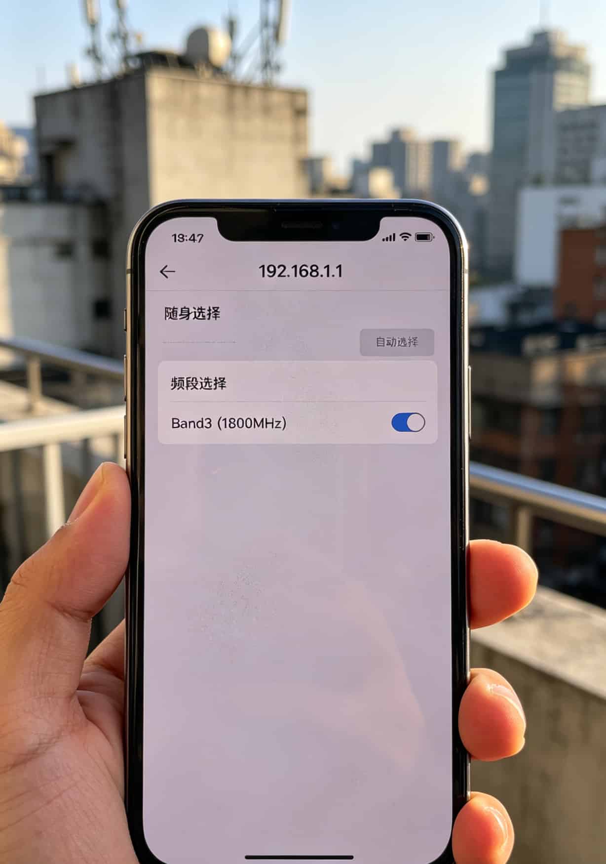 随身WiFi后台设置频段选择界面