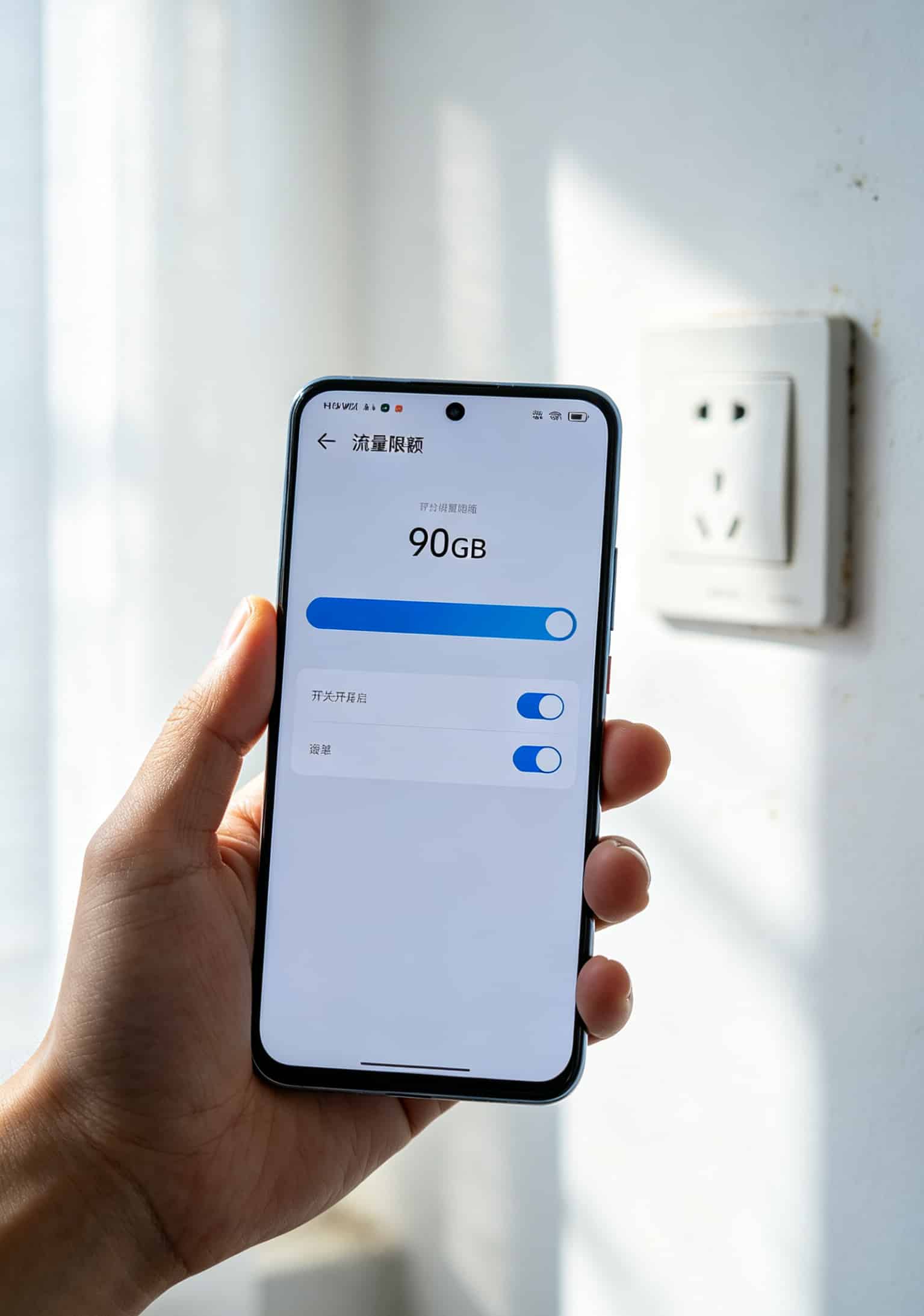 流量卡1g的到底多少钱?我亏了1000块后,给你10条大实话 华为智慧生活APP的流量限额设置界面,显示月度限额设为90GB