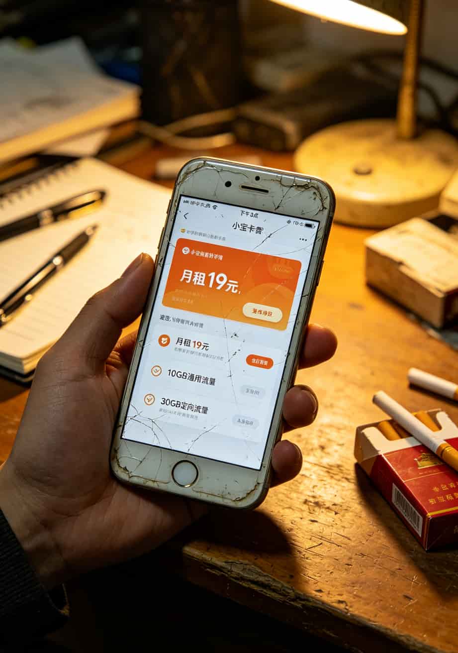 小宝卡套餐详情页截图，月租19元10GB流量