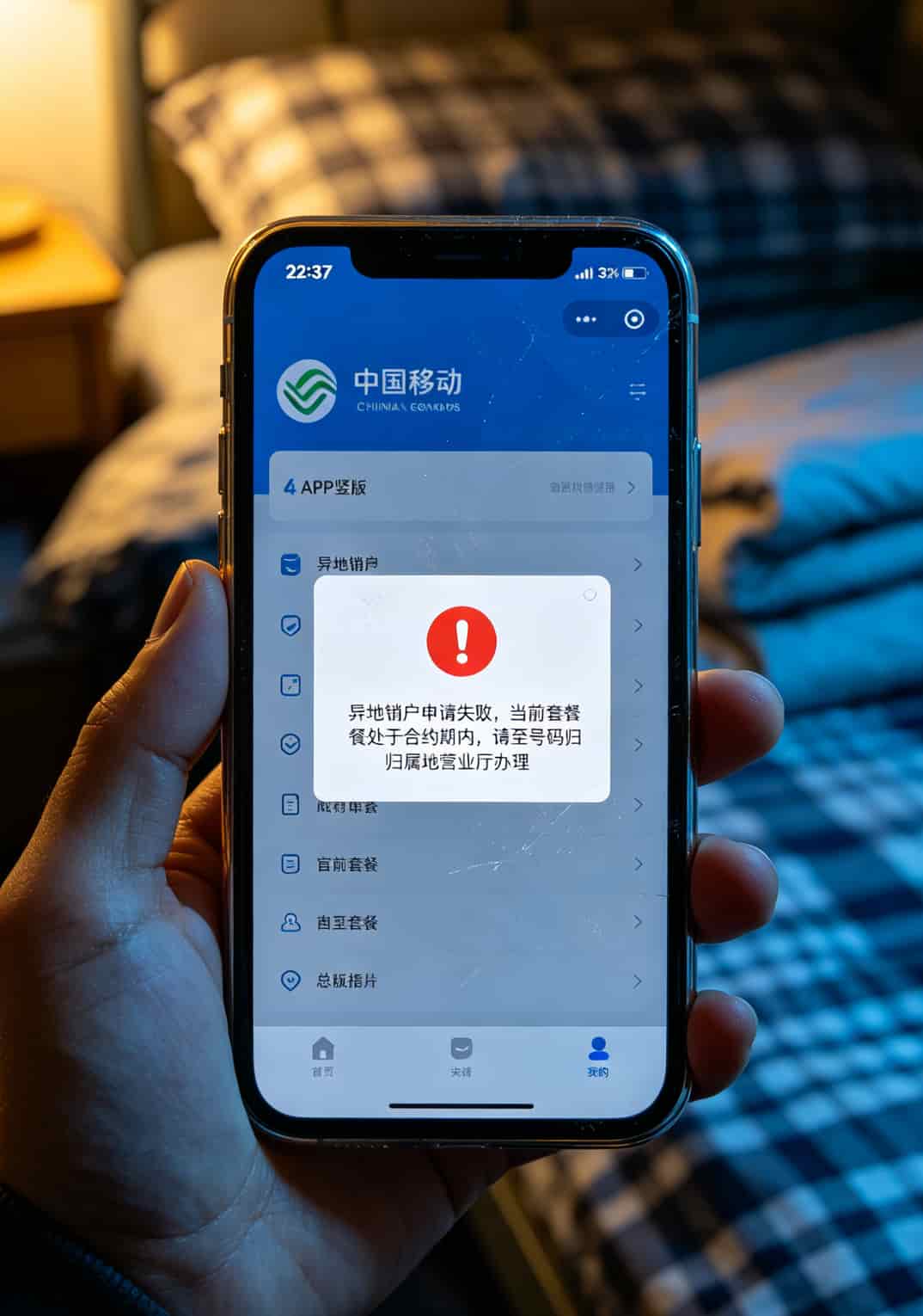 20260508_033801_2021流量卡哪个划算_final 手机屏幕上显示异地销户申请被驳回的提示截图