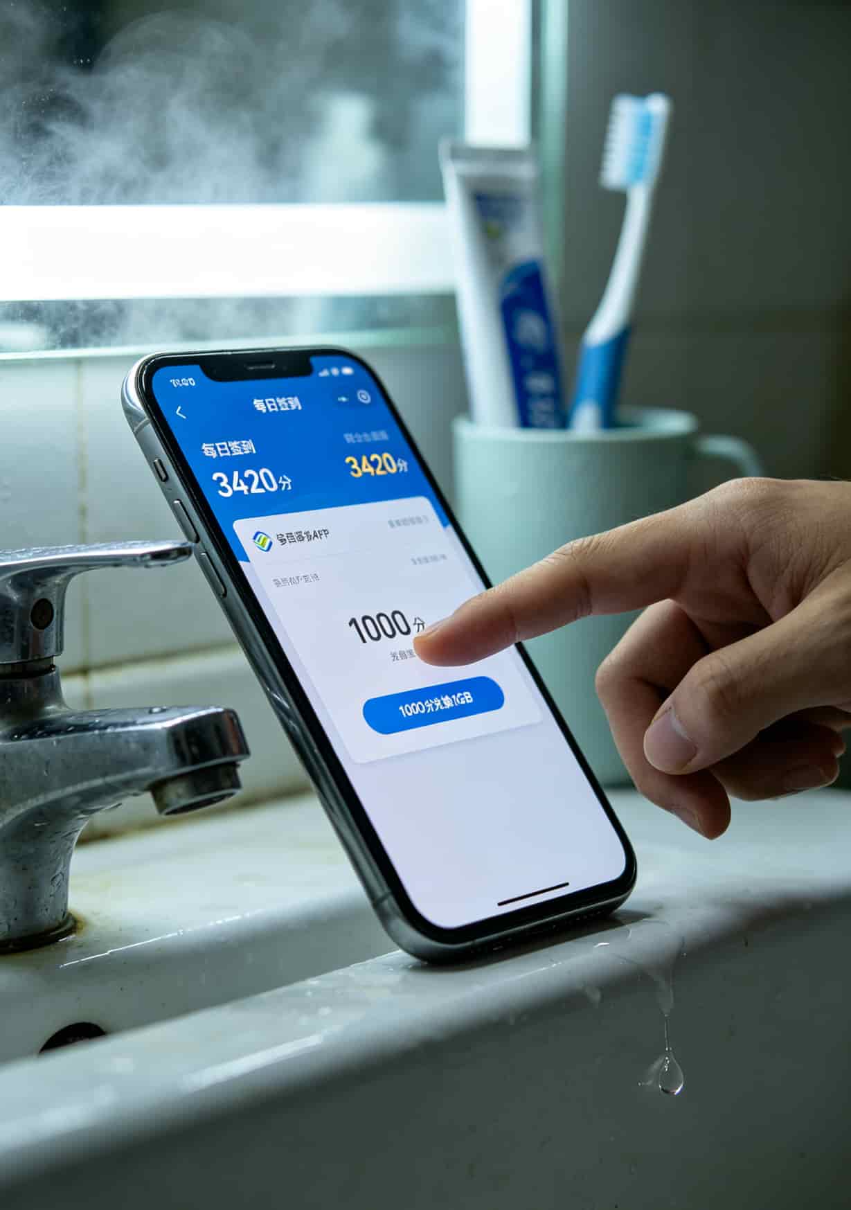 移动APP签到和积分兑换流量界面截图