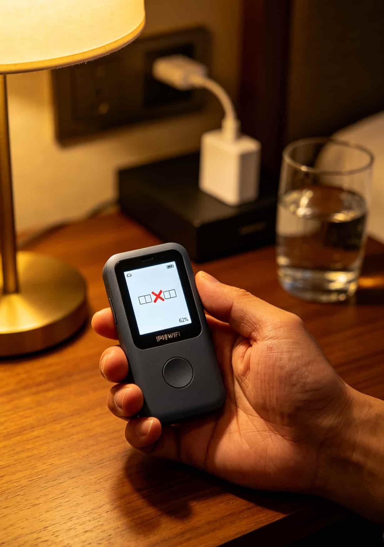 伊鸣随身WiFi设备屏幕显示信号断连状态