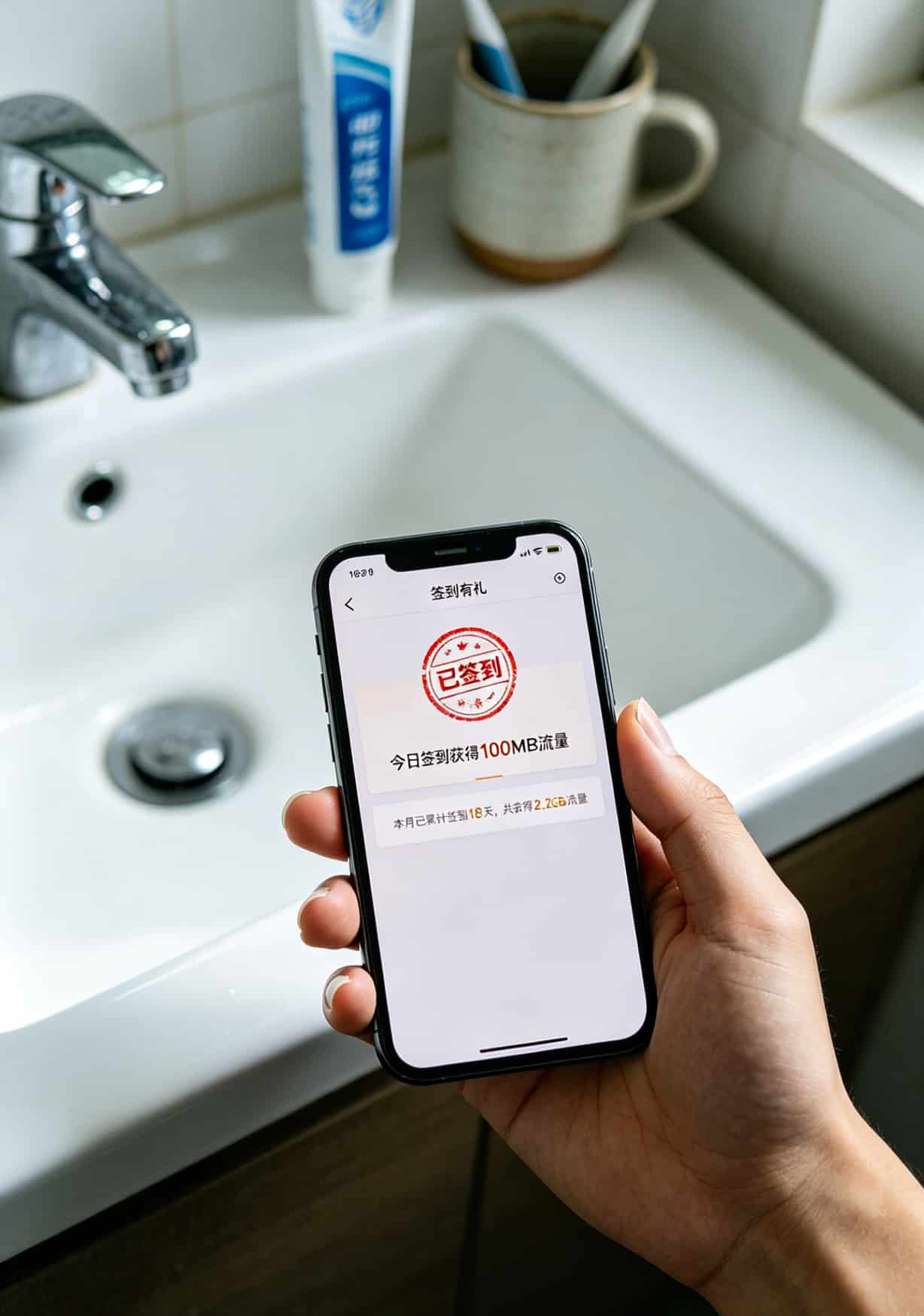 流量卡10g能用多久?实测告诉你答案,别再被忽悠了 运营商APP签到领取流量截图