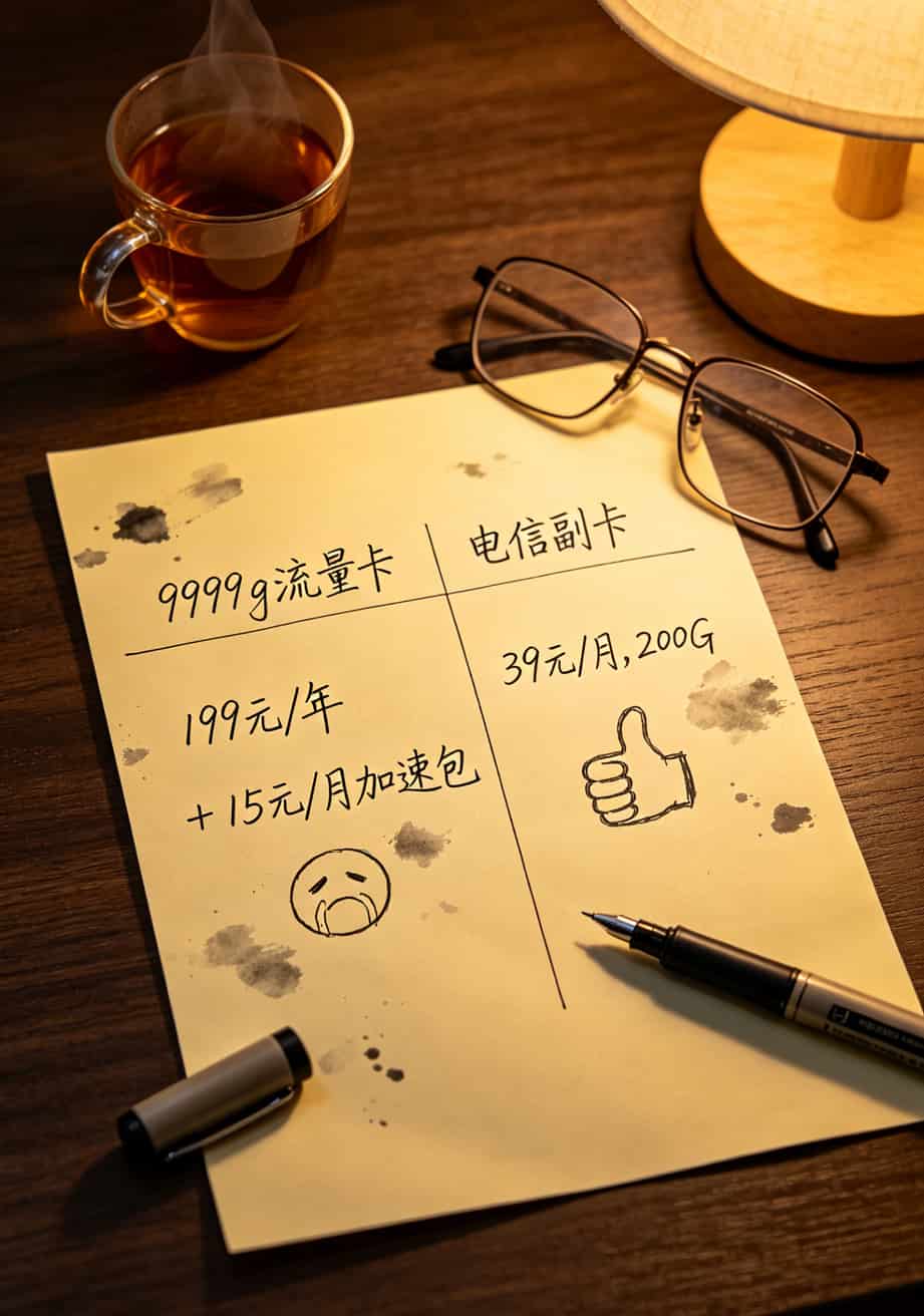 9999g流量卡千万别闭眼买!我踩过的坑你绕着走 运营商副卡套餐对比表