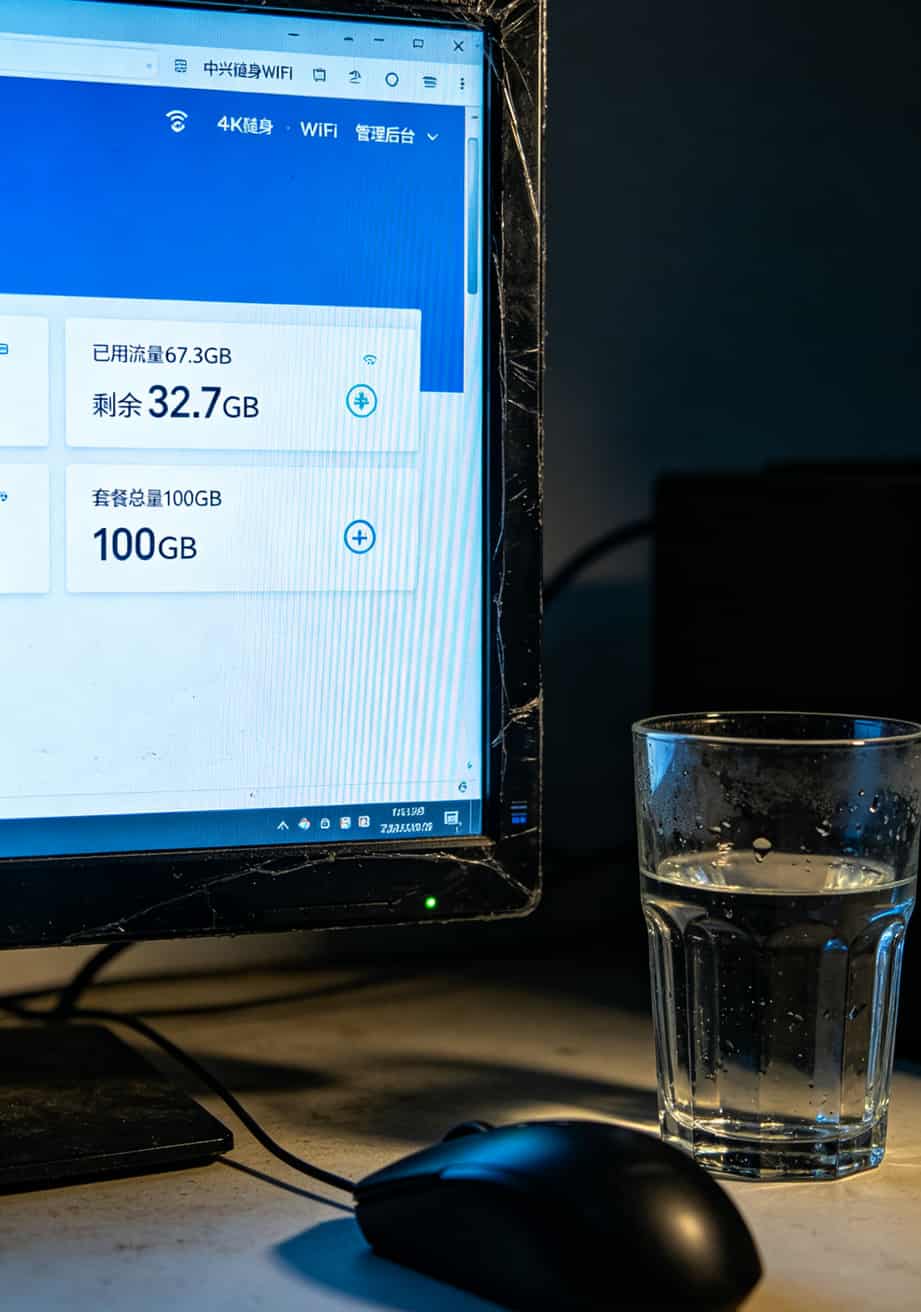 郑州东站候车厅人流密集，桌上一台白色随身WiFi亮着蓝灯