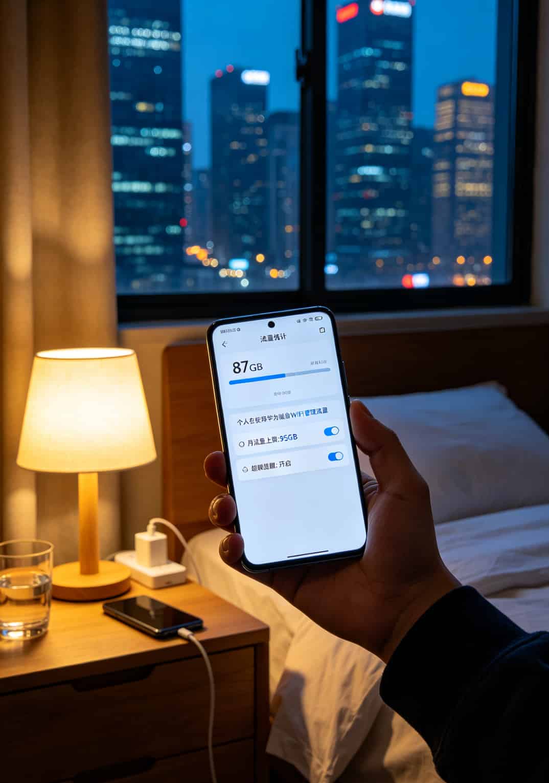 华为智慧生活App流量统计设置界面截图